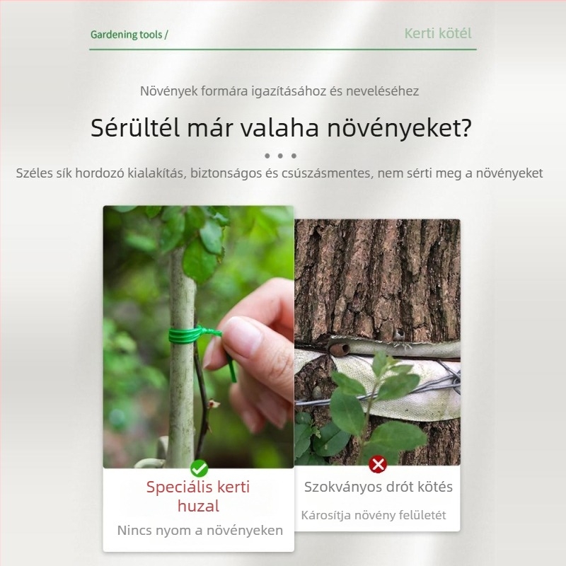 Kertészeti kötöződrót és kötél a növények támogatására, fixátor kapaszkodó rózsákhoz, klipszes tartó
