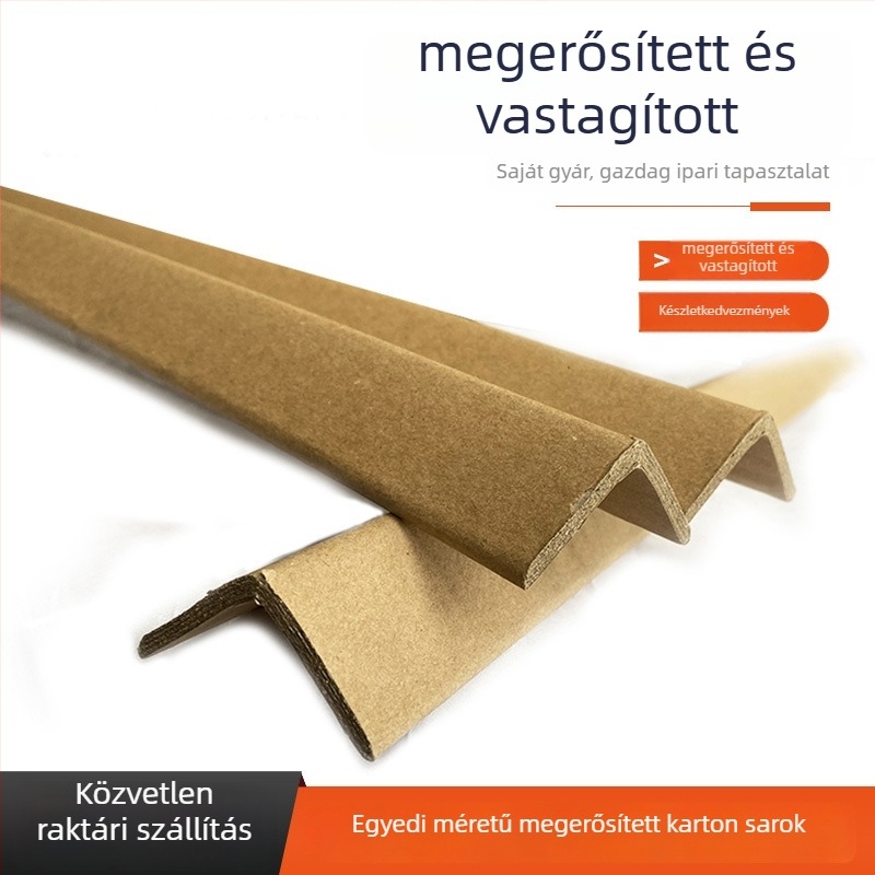 L alakú kraft papír sarokvédő, megerősített, ütés elleni védelem, csomagoláshoz és bútorokhoz