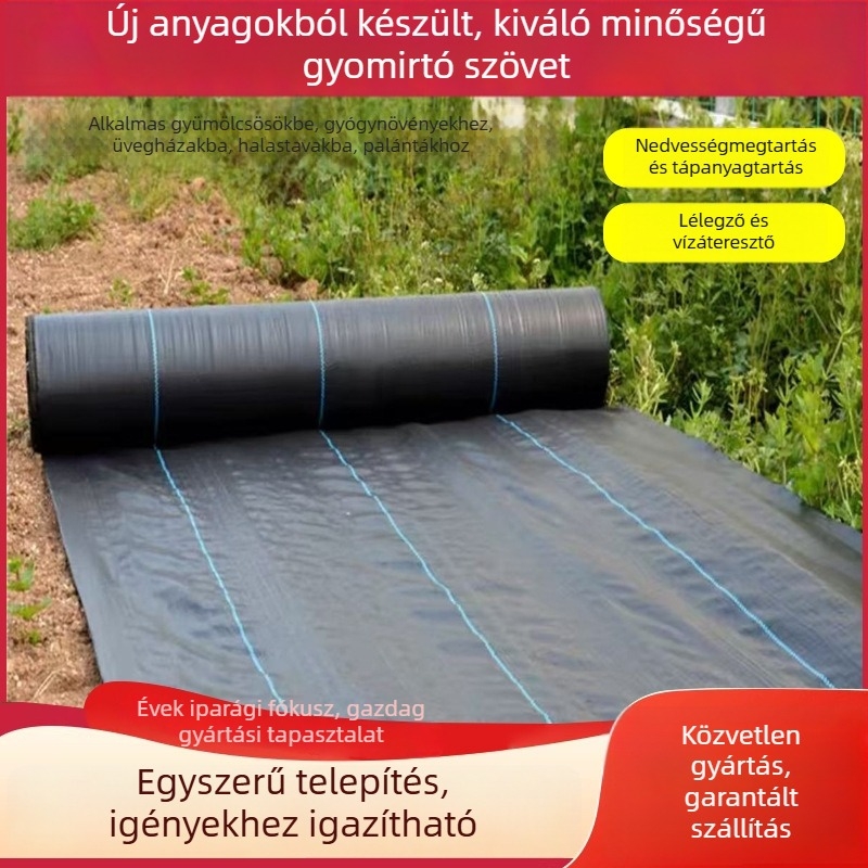 PE gyomvédő szövet ültetvényekhez, gyümölcsfákhoz és citrusokhoz, perforált talajtakaró