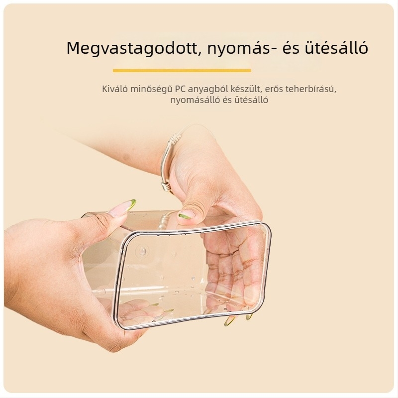 Zárható műanyag tároló doboz négyzetes alakú, Koreai stílus, 800–1000 ml