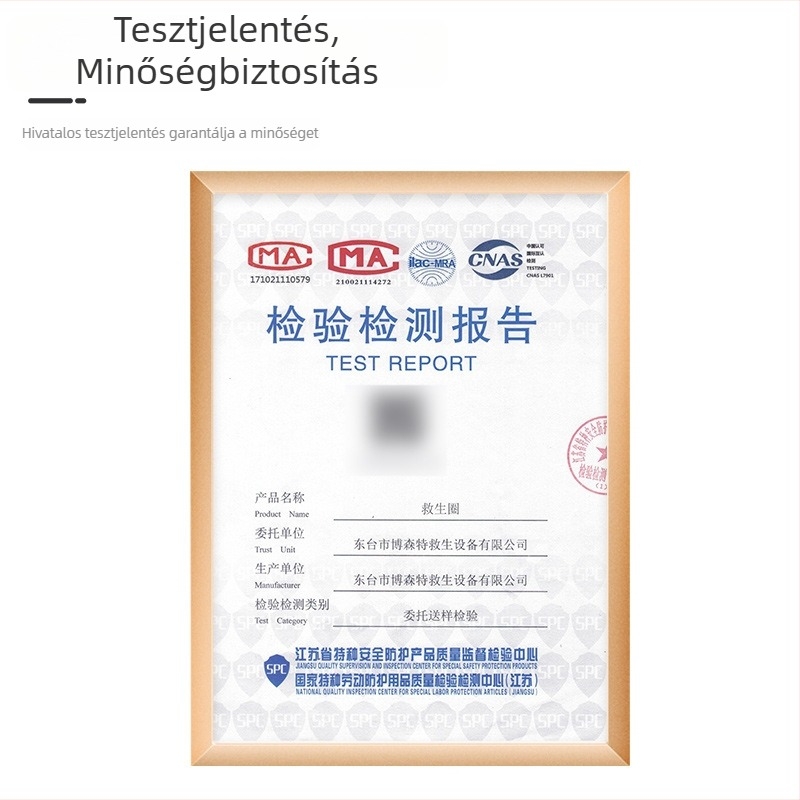 PVC szilárdhabos mentőgyűrű, fényvisszaverő felülettel, felnőtteknek, mentőzsinórral