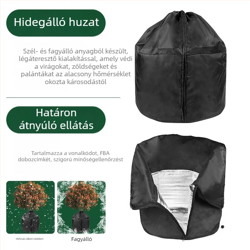 Cserepes növények fagyvédelmi takarója, növényvédő burkolat, nem szövött anyagból készült hőszigetelő borítás virágokhoz