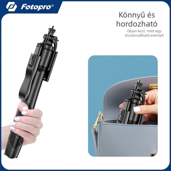 Fotopro TL-801 Pro padlón álló okostelefon-tartóállvány Bluetooth távirányítóval, hordozható, extrahosszú selfie bot