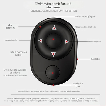 Okostelefonhoz Bluetooth távirányító – többfunkciós szelfi és élő közvetítés, 10 m vezeték nélküli hatótáv, modell JS-YK
