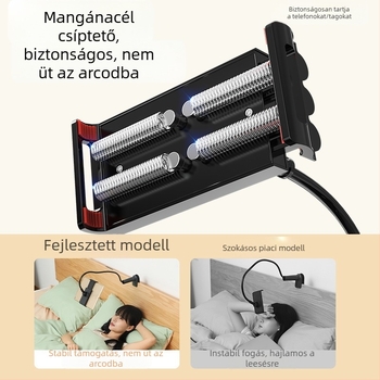 Friendly Lazy Bracket telefon-tartó az ágy melletti TV-nézéshez, univerzális telefonokra és táblagépekre