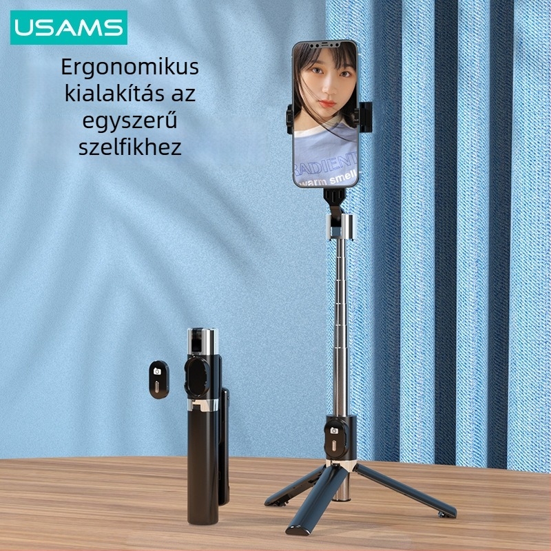 USAMS háromlábú selfie bot univerzális telefonokhoz, 360° forgás, Bluetooth telefonállvány