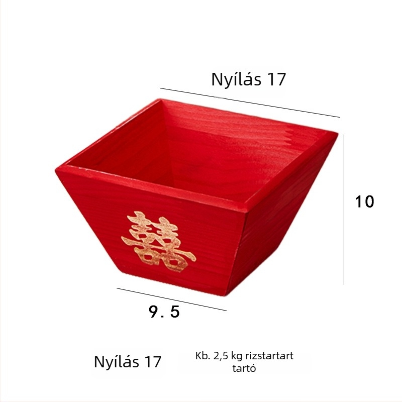 Tömörfából készült rizsdoboz – nedvességálló és kártevő-ellenőrzés, Anyag: fa; Kapacitás alatt 4 L; Stílus: új kínai stílus