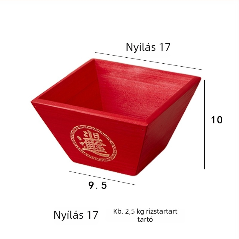 Tömörfából készült rizsdoboz – nedvességálló és kártevő-ellenőrzés, Anyag: fa; Kapacitás alatt 4 L; Stílus: új kínai stílus