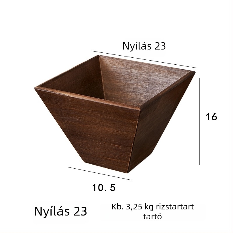Tömörfából készült rizsdoboz – nedvességálló és kártevő-ellenőrzés, Anyag: fa; Kapacitás alatt 4 L; Stílus: új kínai stílus