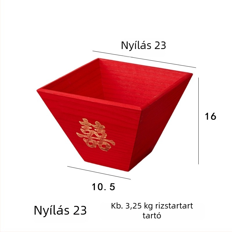 Tömörfából készült rizsdoboz – nedvességálló és kártevő-ellenőrzés, Anyag: fa; Kapacitás alatt 4 L; Stílus: új kínai stílus