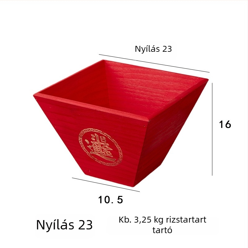 Tömörfából készült rizsdoboz – nedvességálló és kártevő-ellenőrzés, Anyag: fa; Kapacitás alatt 4 L; Stílus: új kínai stílus