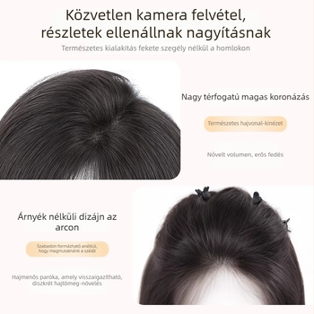 Teljesen kézzel szőtt haj topper a fejtetőre, természetes valódi hajból, modell A9001, nőknek, festhető és dauerolható, Yu Chen