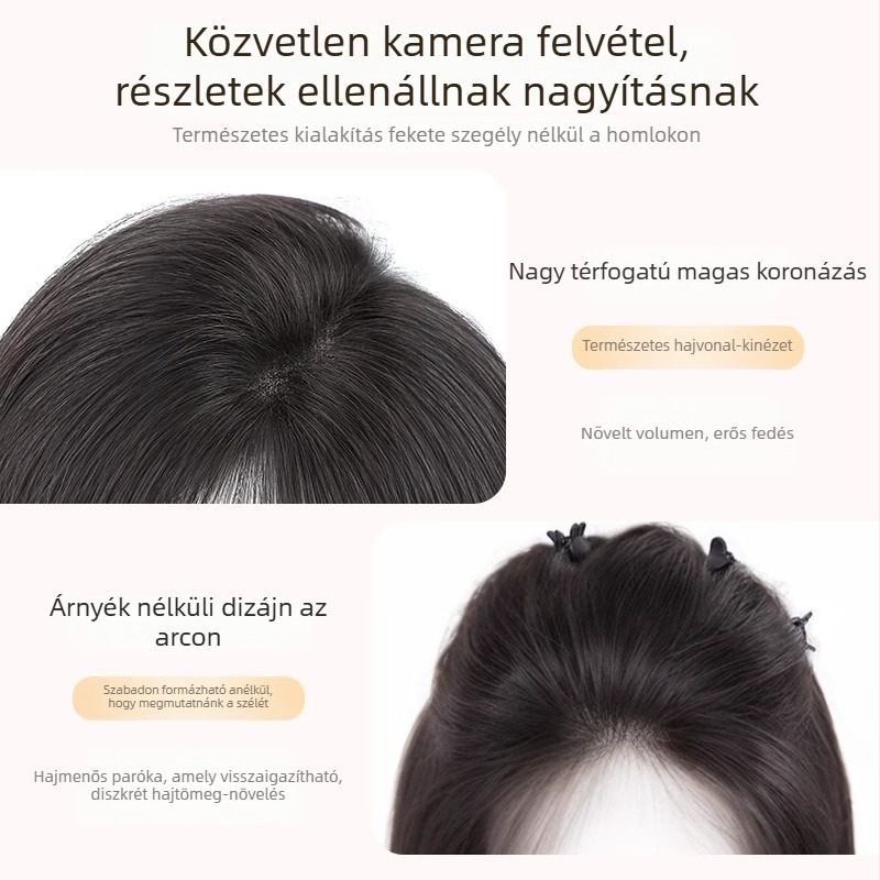Teljesen kézzel szőtt haj topper a fejtetőre, természetes valódi hajból, modell A9001, nőknek, festhető és dauerolható, Yu Chen
