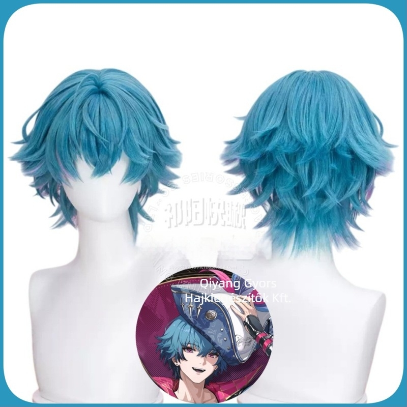 Brant Cosplay paróka gradient visszaforduló göndörökkel és rózsaszín belső hálóval; magas hőálló rostok, anime stílus