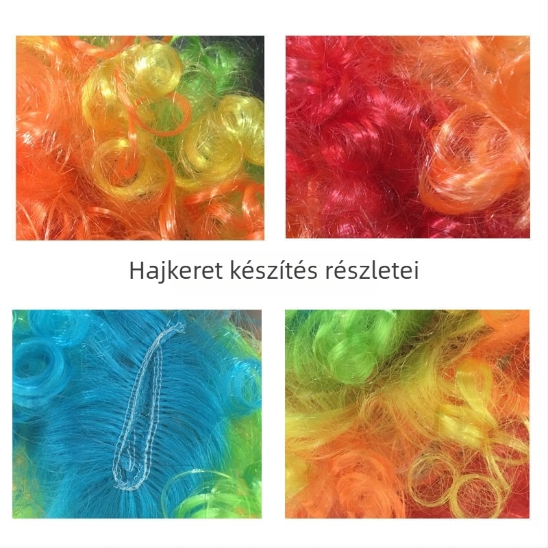 Topology 1101A-01 Rövid, göndör paróka cosplayhoz, K-szál/P-szál, nem hővel festhető