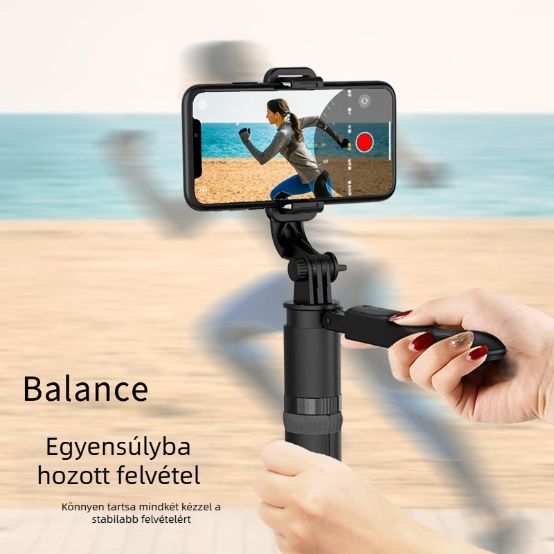 L05 Bluetooth Selfie Bot Tripod Stabilizációval, Bluetooth Távirányítóval, ABS+Alumíniumötvözet