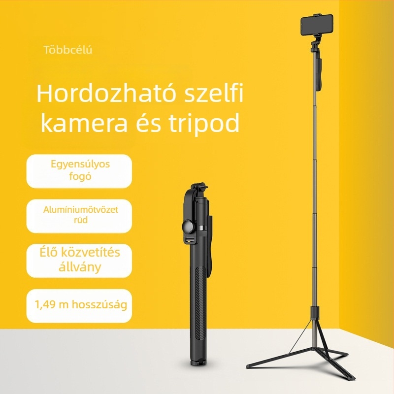 L05 Bluetooth Selfie Bot Tripod Stabilizációval, Bluetooth Távirányítóval, ABS+Alumíniumötvözet