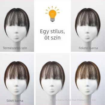 Női paróka frufruval, valódi emberi hajból, kis frufru, kézzel szőtt, francia stílus, könnyed természetes hatás, festhető