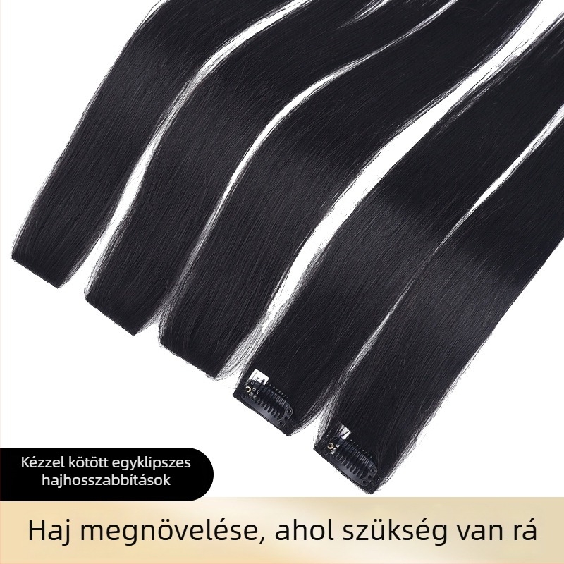 Shang Belle kézzel szőtt egyenes hajú paróka darab — varrat nélküli, emberi haj, festés megengedett, kézzel készített, univerzális illeszkedés