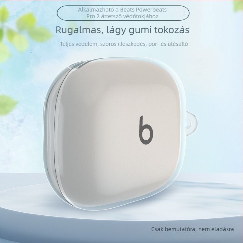 Powerbeats Pro 2 átlátszó TPU tok – Anyag: szilikon és folyékony szilikon, Forma: testreszabott modell, IP‑os, Relief: domborított, Injection molding, 3D relief