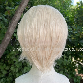 Férfi paróka Lace Front 13x4, XL-60 Short modell, természetes rövid göndör haj, hőálló rostok, színezhető