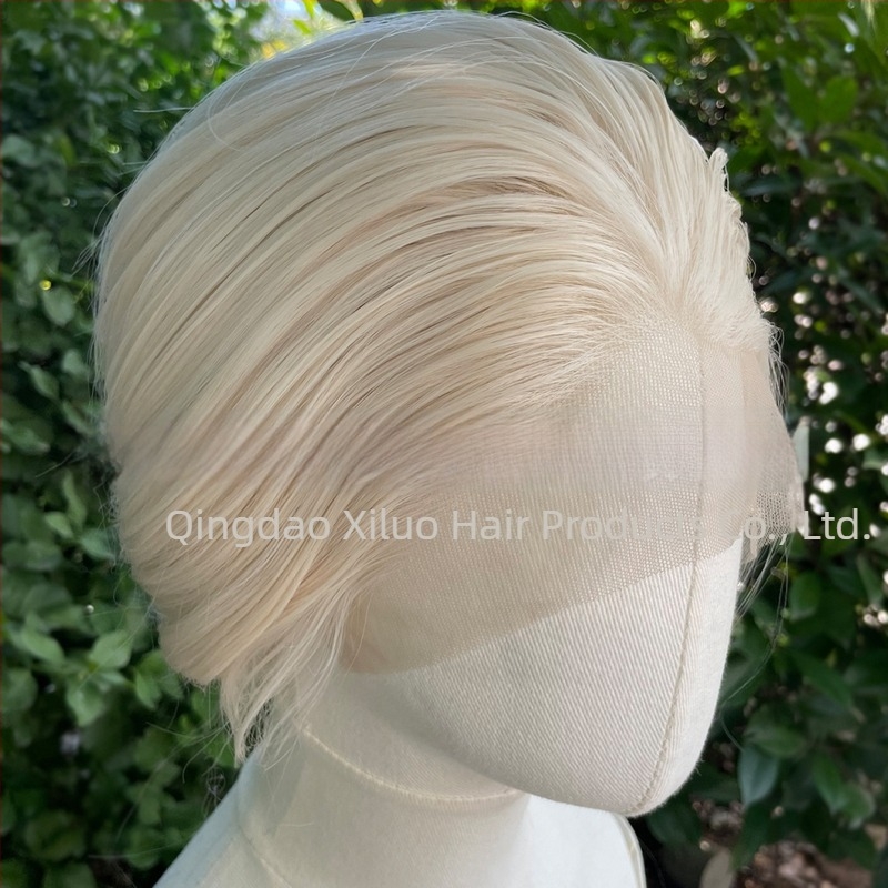 Férfi paróka Lace Front 13x4, XL-60 Short modell, természetes rövid göndör haj, hőálló rostok, színezhető