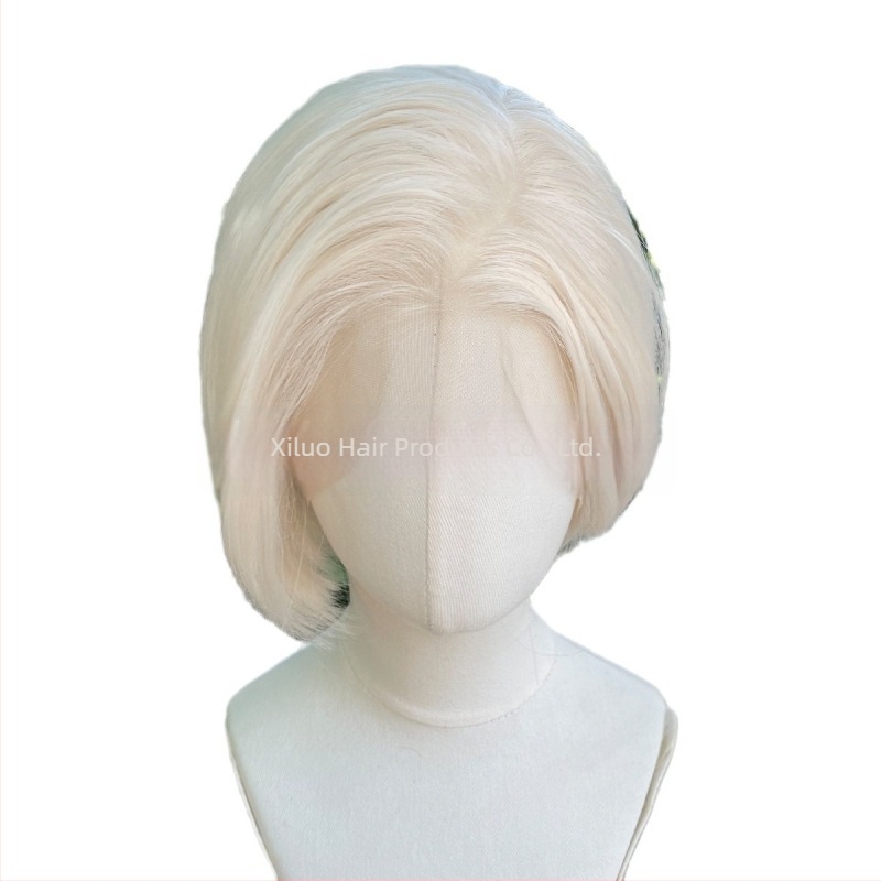 Férfi paróka Lace Front 13x4, XL-60 Short modell, természetes rövid göndör haj, hőálló rostok, színezhető