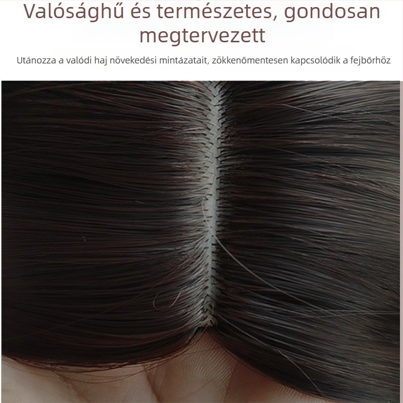 Valódi hajból készült topper, női egyrészes hajpótló, hajbeépítési mechanizmus, festésre és dauerra alkalmas