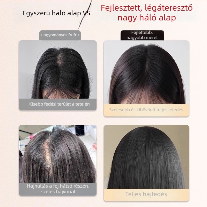 Korona volumenhez paróka darab – valódi haj, 25 cm hosszú, modell 7×11 Qingyun, teljesen kézzel szőtt