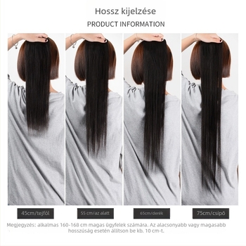 Klipsz hajrész, valódi hajból, varrat nélküli, egy darabból álló, egyenes, festhető