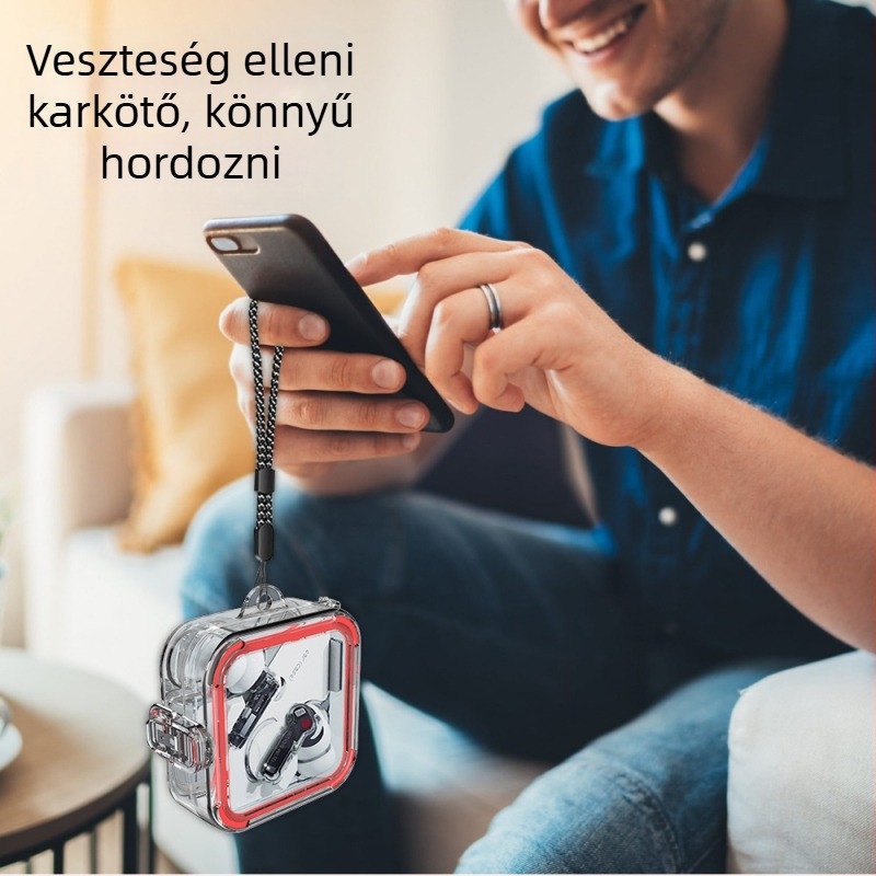 Nothing Ear 2 védőtok — átlátszó PC burkolat kivágásokkal, ütésálló, injekciós formázású