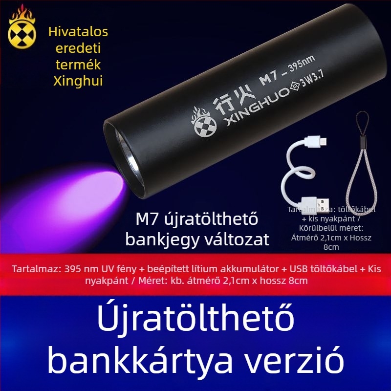 Valuta detektor lámpa – mini lézeres valutavizsgáló, akkumulátoros, műanyag ház, azonosítás