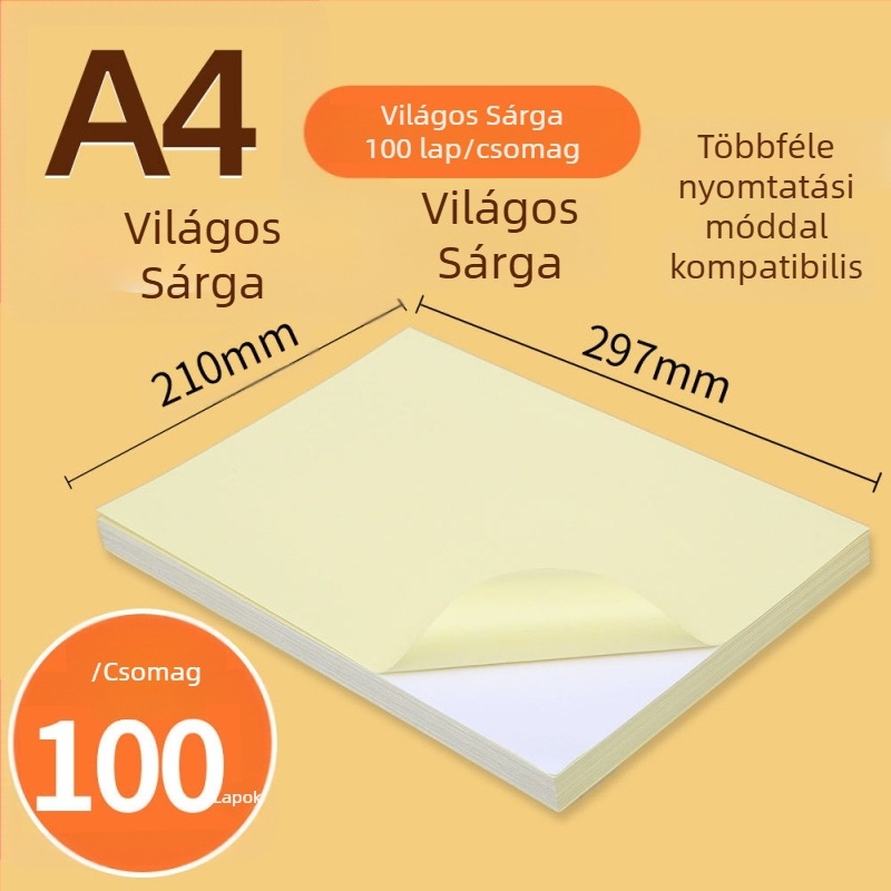 Hirdetési célú öntapadós nyomathordozó, magas tapadás, hőtranszferes nyomtatás, forró olvadék ragasztó, hátlap