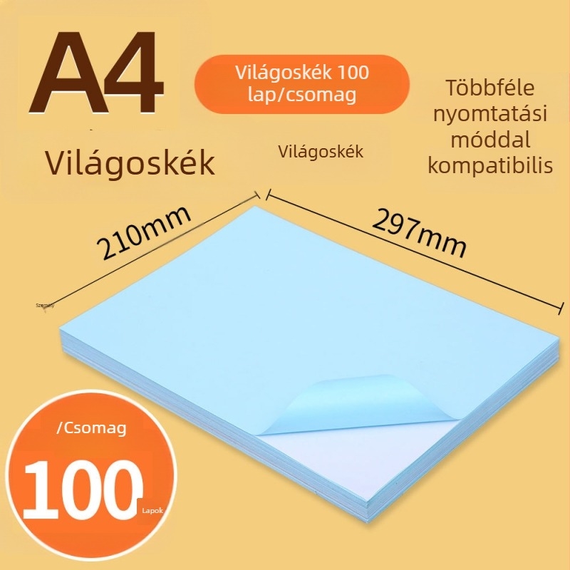 Hirdetési célú öntapadós nyomathordozó, magas tapadás, hőtranszferes nyomtatás, forró olvadék ragasztó, hátlap