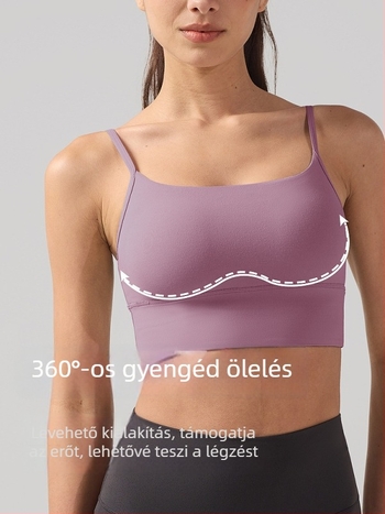 INF Naked-Feel női jóga melltartó, nagy U-hátú kivágással, cami-stílusú sporttop nedvességelvezető és gyorsan száradó anyaggal, Lulu-stílusú szép hátsó