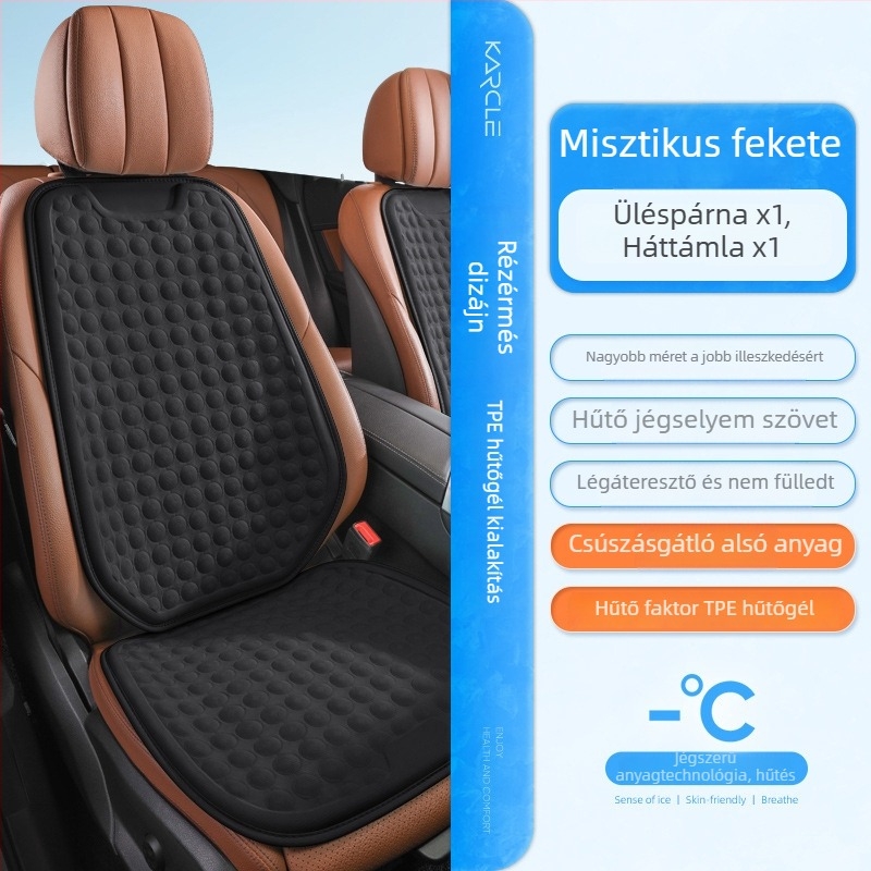 Autóülés alátét nyárra hűtő gellel és szilikon ice-silk anyaggal, szellőző és lélegző