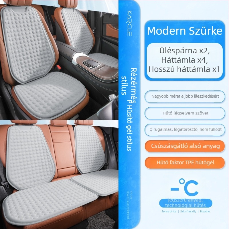 Autóülés alátét nyárra hűtő gellel és szilikon ice-silk anyaggal, szellőző és lélegző