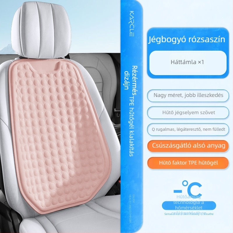 Autóülés alátét nyárra hűtő gellel és szilikon ice-silk anyaggal, szellőző és lélegző