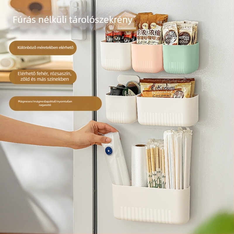 Nachu műanyagból készült falra szerelhető tároló doboz, modell A0695, rendezés funkció, fedél nélkül