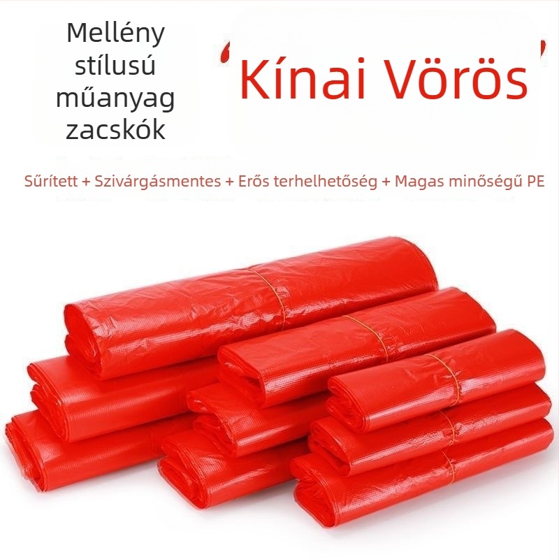 Szemeteszsák, PE anyag, vastagított, egyszer használatos, mellény-stílusú, otthoni használatra