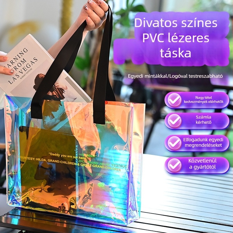 PVC lézeres kézitáska — testreszabható, átlátszó, emlék- és ajándéktáska, Yixuan
