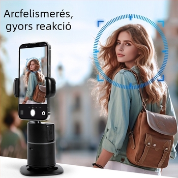 Okostelefon-stabilizátor AI automatikus követéssel és arcfelismeréssel, pan-tilt, Bluetooth távirányító, asztali tartó élő közvetítéshez
