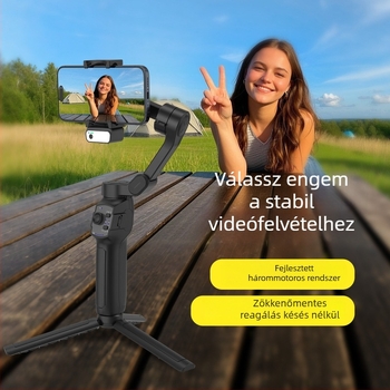 L9Lite AI-modullal ellátott háromtengelyes okostelefon-gimbal stabilizátor arckövetéssel, Bluetooth
