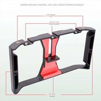 Kétkezes stabilizációs keret mobiltelefonhoz – Cage-free sorozat, ABS, modell T0025, testreszabható, Bluetooth: Nincs, Távirányító: Nincs