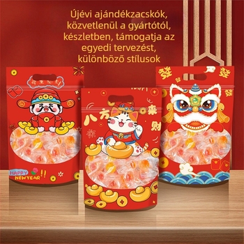 Nugát csomagoló taska Snowflake Crispy, Zhejiang, Kína; Anyag: kompozit műanyag tasak; Cél: élelmiszer csomagolás; Zárási hossz: 10–30 cm