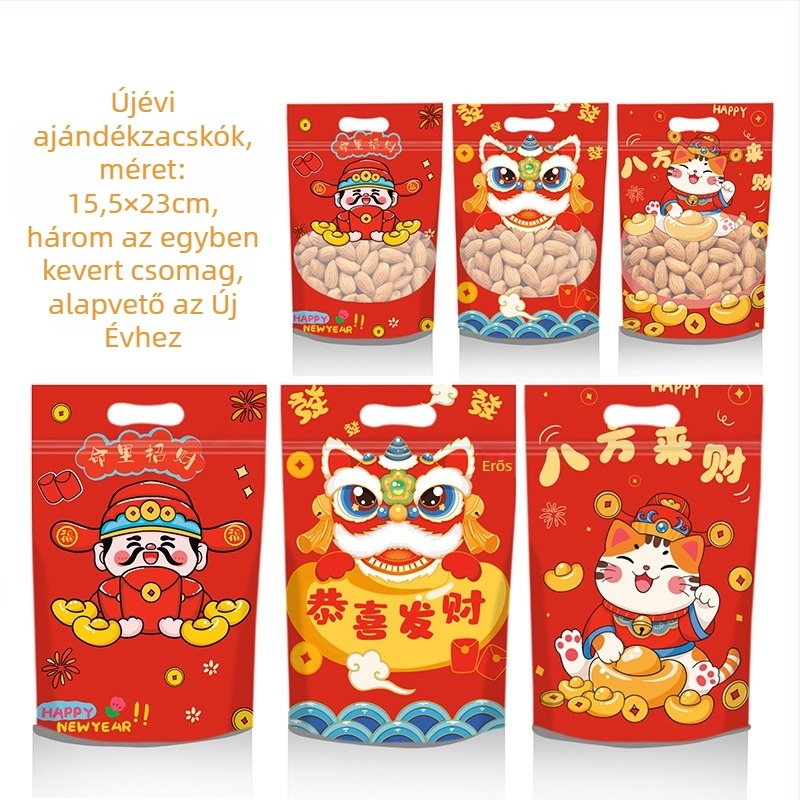 Nugát csomagoló taska Snowflake Crispy, Zhejiang, Kína; Anyag: kompozit műanyag tasak; Cél: élelmiszer csomagolás; Zárási hossz: 10–30 cm