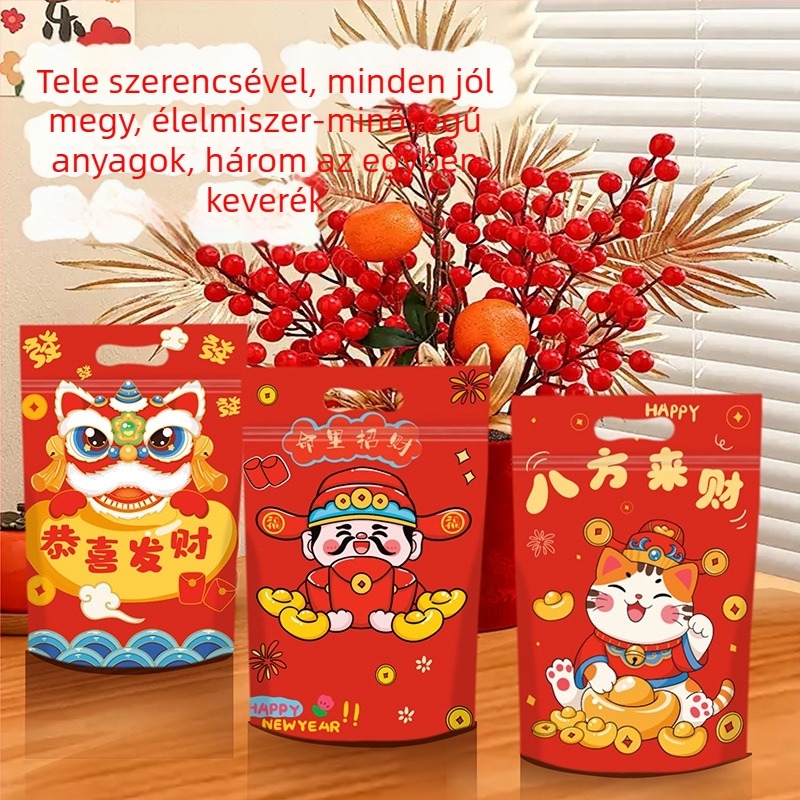 Nugát csomagoló taska Snowflake Crispy, Zhejiang, Kína; Anyag: kompozit műanyag tasak; Cél: élelmiszer csomagolás; Zárási hossz: 10–30 cm