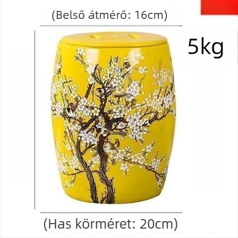 Kerámia rizstároló edény fedővel, zárt, 10–20 kg kapacitás, nedvességálló és rovarálló