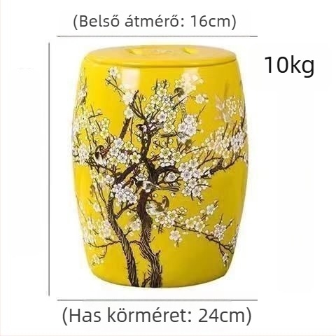 Kerámia rizstároló edény fedővel, zárt, 10–20 kg kapacitás, nedvességálló és rovarálló