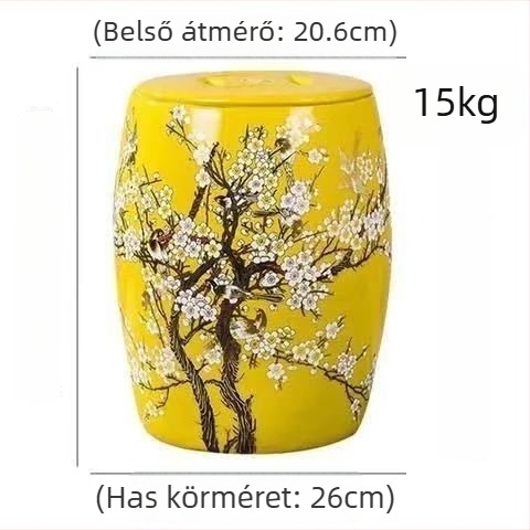Kerámia rizstároló edény fedővel, zárt, 10–20 kg kapacitás, nedvességálló és rovarálló